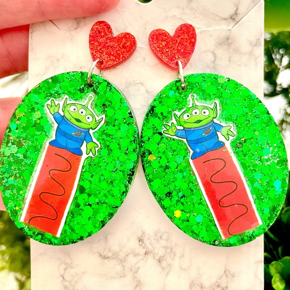 Toy Story Alien Acrylic Earrings - Picture 1 of 4